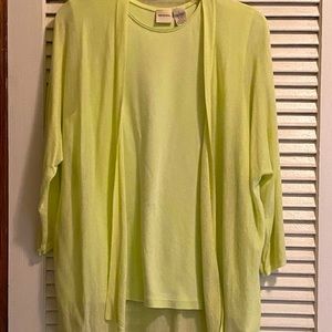 Merona Tunic Cardigan Set (Lime) Sz. Large
